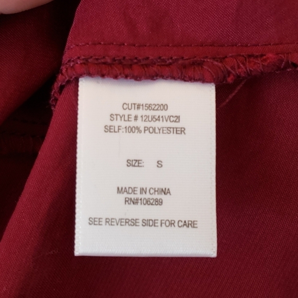 Society Girl Plum Cold Shoulder Ruffled Top Size S - Picture 8 of 8